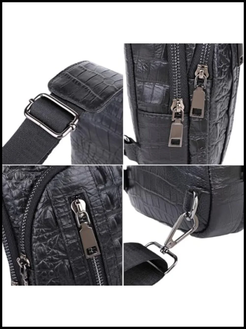 Leather Sling Bag Hiking Daypack for Men Women Outdoor Travel